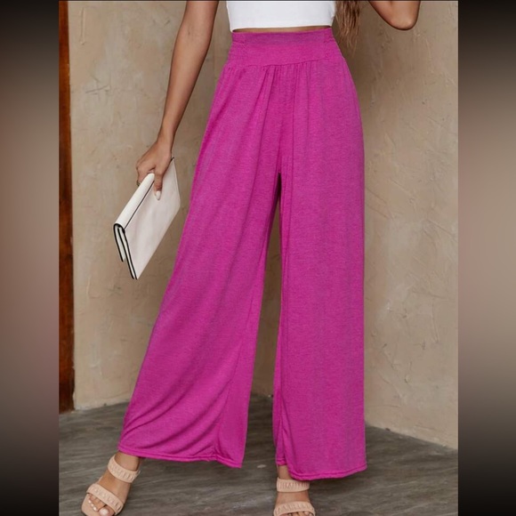 Boho black solid wide leg pants - Picture 14 of 16